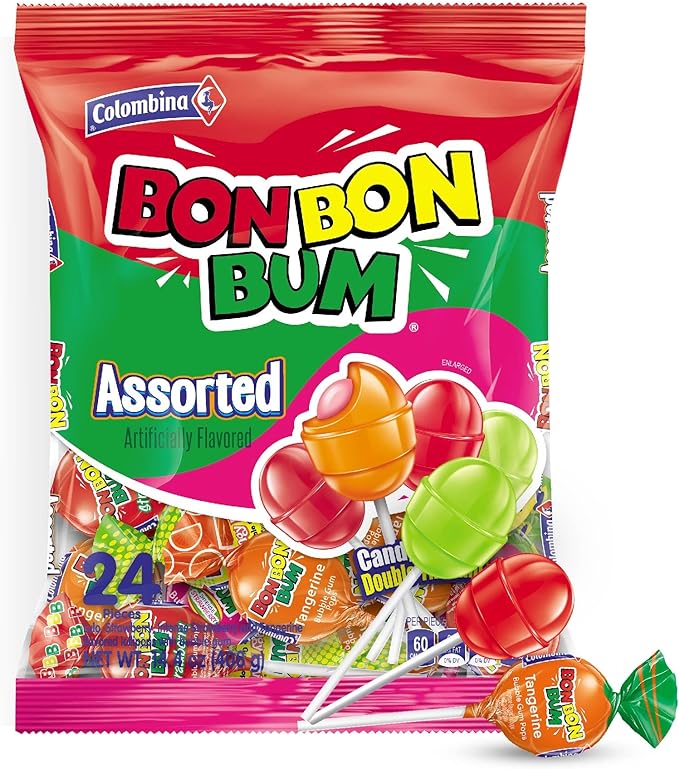 Bon Bon Bum Colombina Assorted, 4 Individual PCS