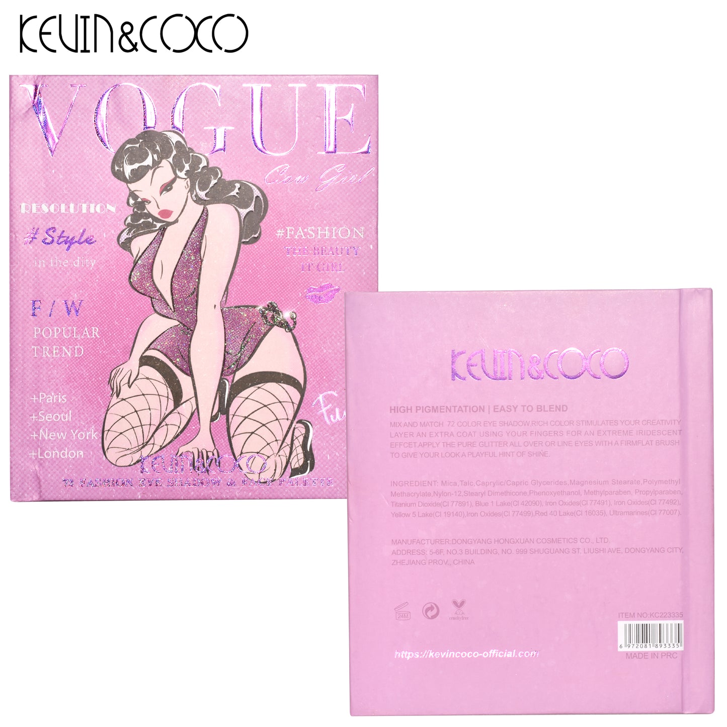 KEVIN & COCO - 72 Colors Lilac Hot Girl Explosion Eyeshadow PALETTE