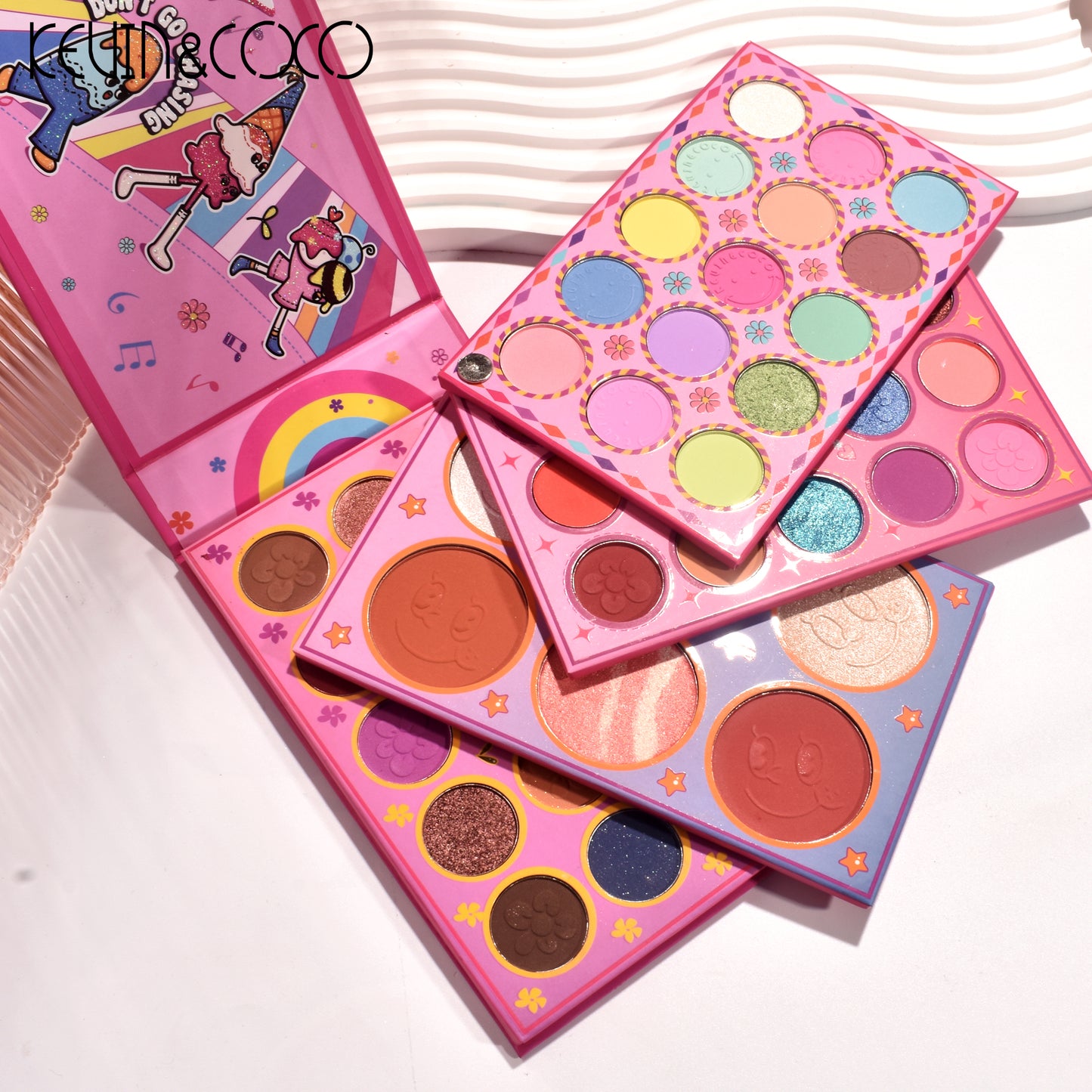 KEVIN & COCO - 51 Colors Rotatable Colorful Piano Key Ice Cream Eyeshadow Palette