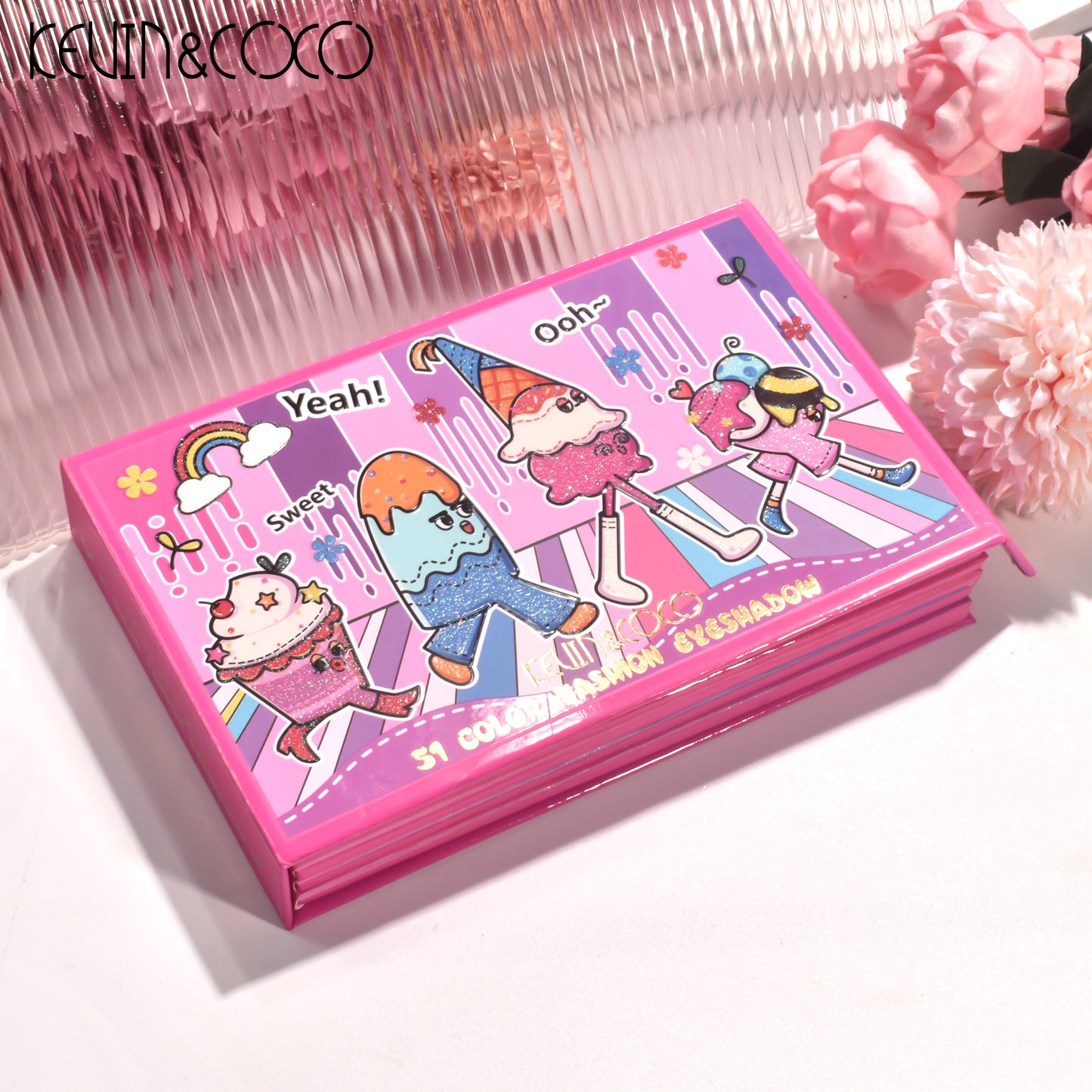 KEVIN & COCO - 51 Colors Rotatable Colorful Piano Key Ice Cream Eyeshadow Palette