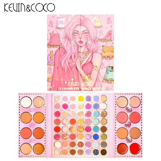 KEVIN & COCO - 72 Colors Fashion Girl Eyeshadow Palette