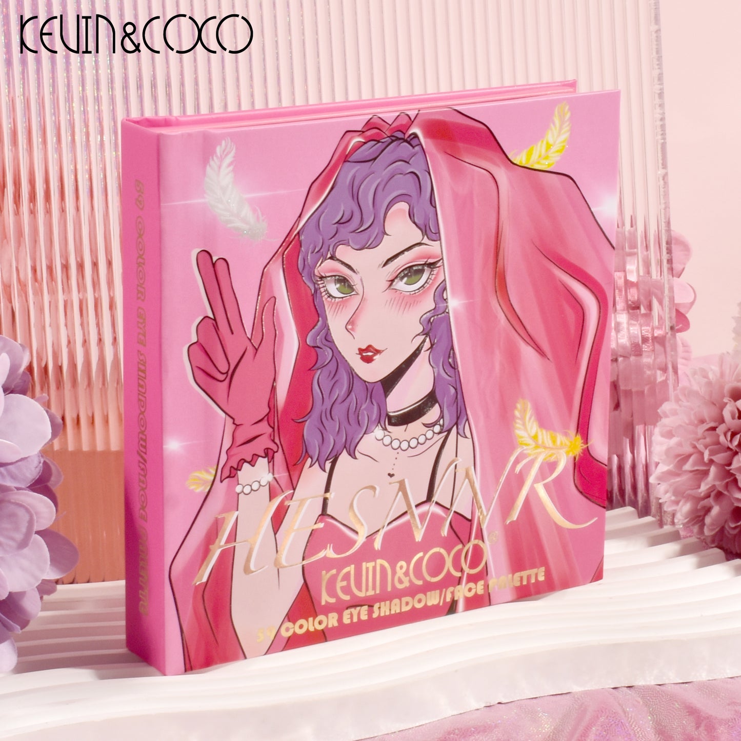 KEVIN & COCO - 59 Colors Pink Gauze Skirt Eyeshadow Paperback Palette
