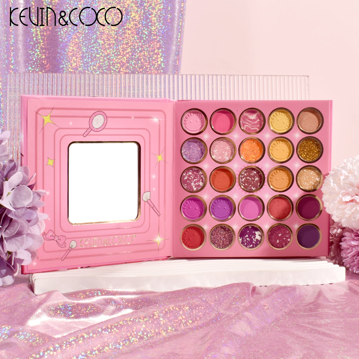 KEVIN & COCO - 59 Colors Pink Gauze Skirt Eyeshadow Paperback Palette