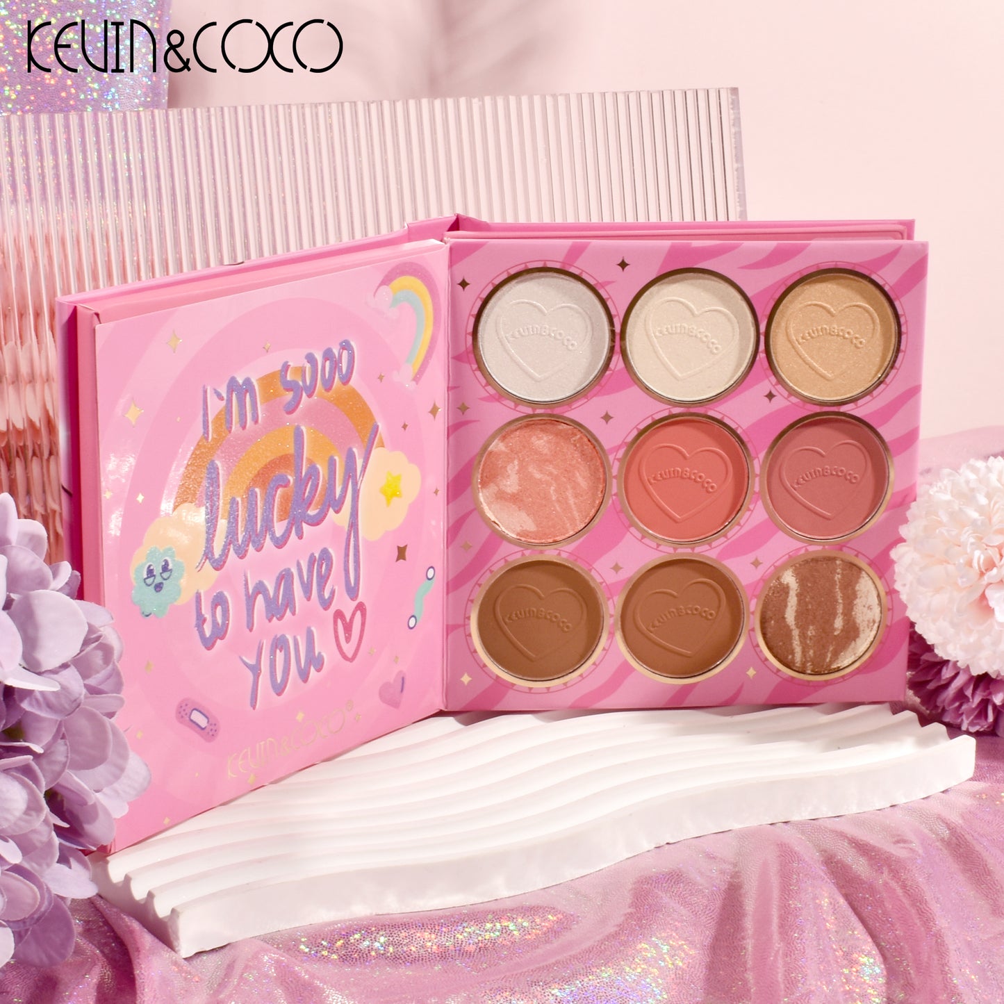 KEVIN & COCO - 59 Colors Pink Gauze Skirt Eyeshadow Paperback Palette