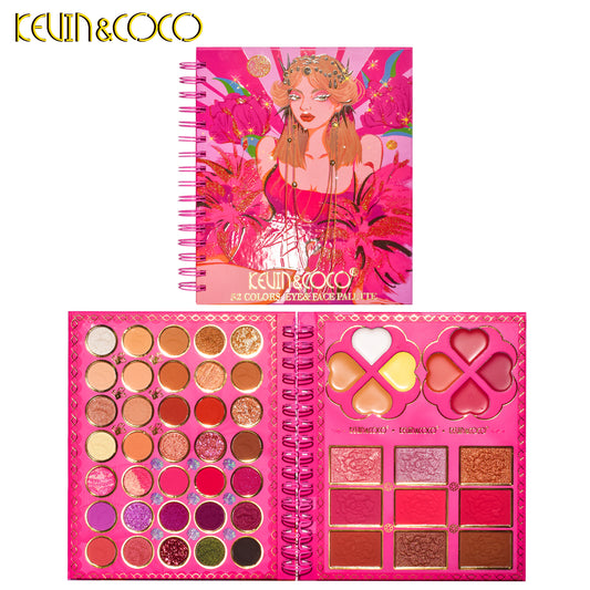 KEVIN & COCO - 52 Colors Coil Princess Rose Eyeshadow Palette