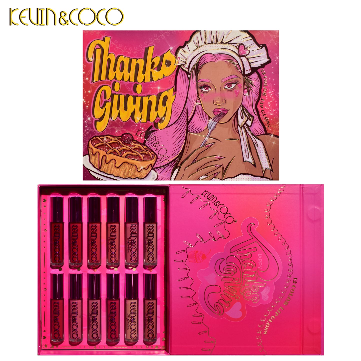 KEVIN & COCO - 12 Colors Cherry Pie Lip Gloss Set