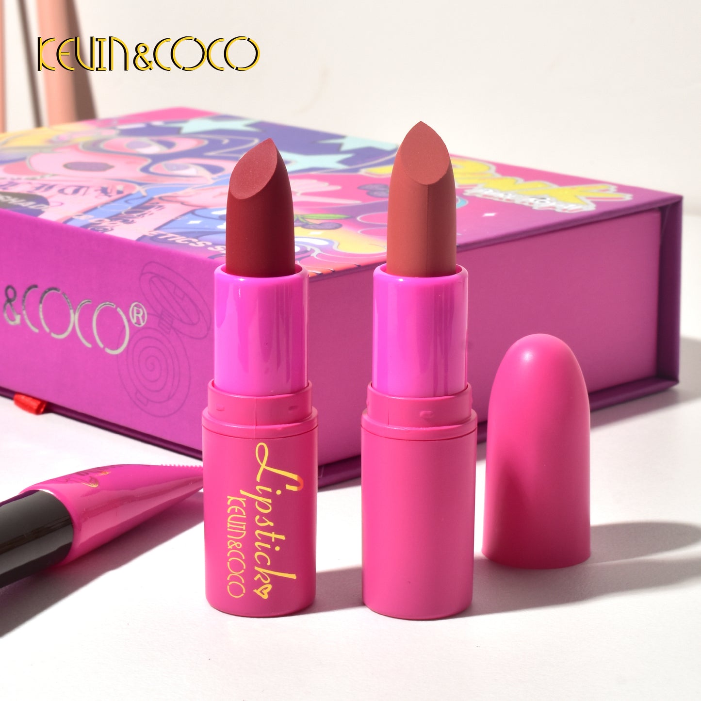 KEVIN & COCO - 15 Colors Rose Red Double Drawer Style Eyeshadow Palette Set