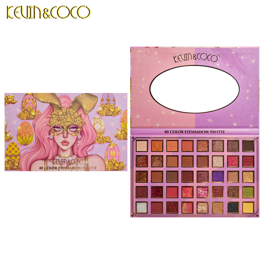 KEVIN & COCO - 40 Colors Pink Rabbit Eyeshadow Palette