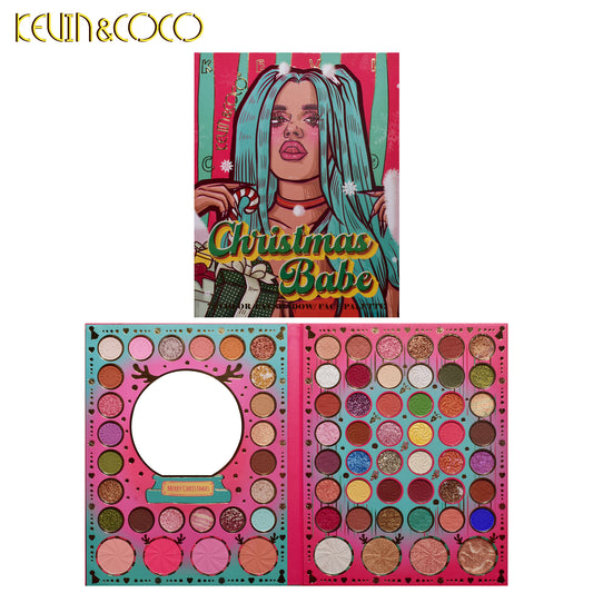KEVIN & COCO - 72 Colors Christmas Green Bubble Eyeshadow Palette