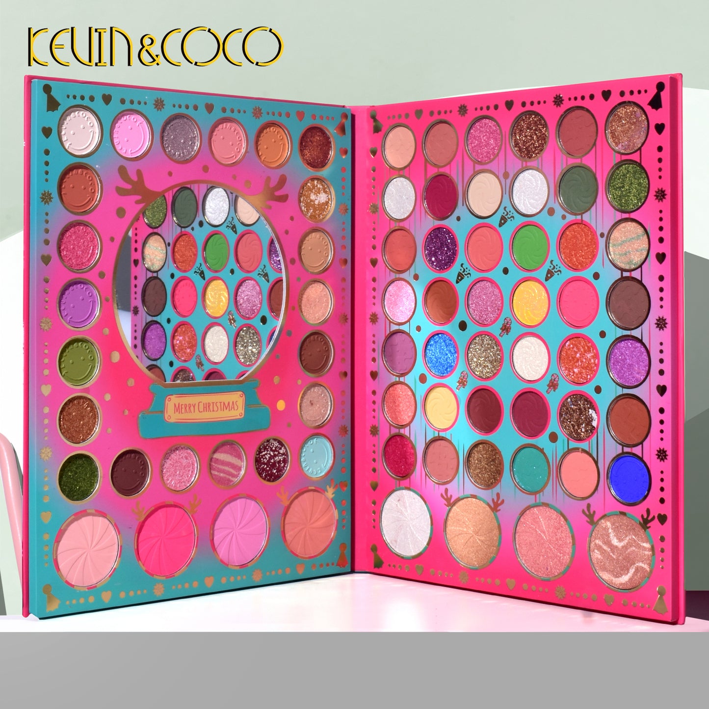 KEVIN & COCO - 72 Colors Christmas Green Bubble Eyeshadow Palette