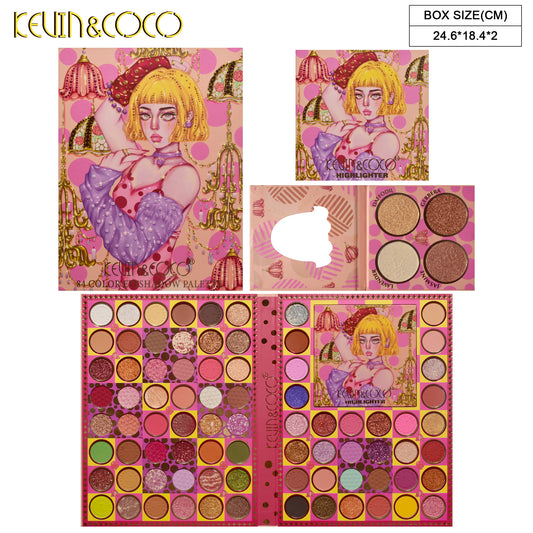 KEVIN & COCO - 84 Colors Queen of Wave Points Eyeshadow Palette