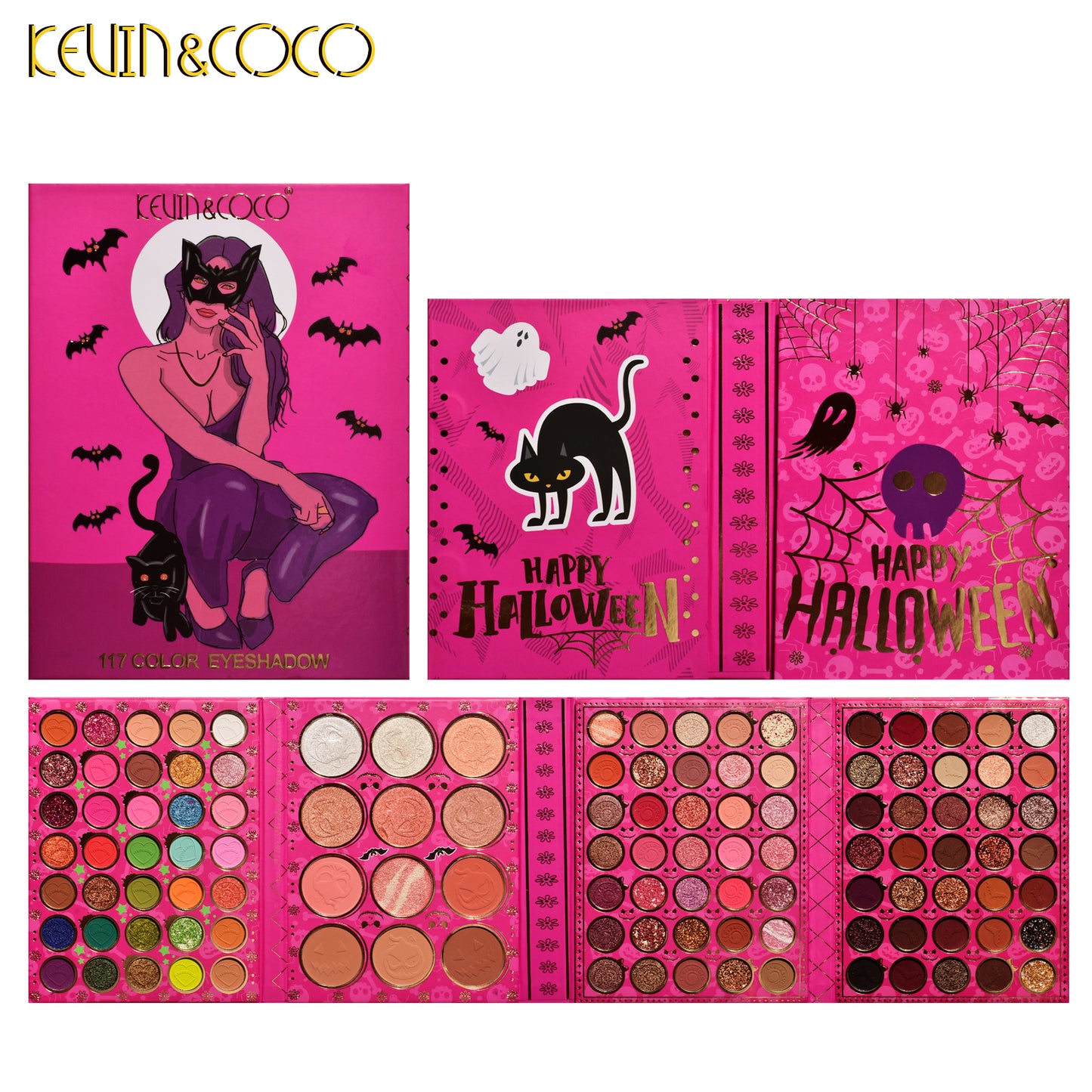 KEVIN & COCO - 117 Halloween Black Bat Colors Eyeshadow Palette
