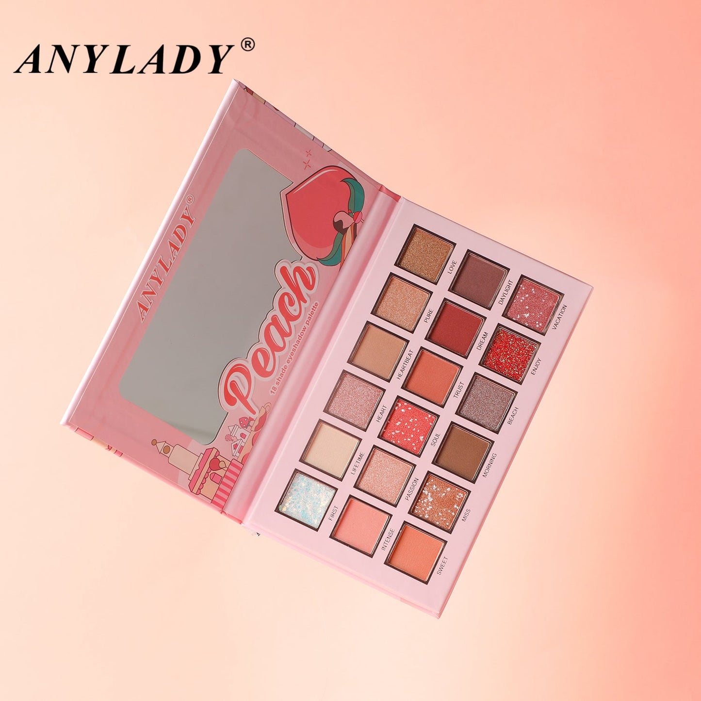 ANYLADY PEACH EYESHADOW PALETTE - 18 COLORS