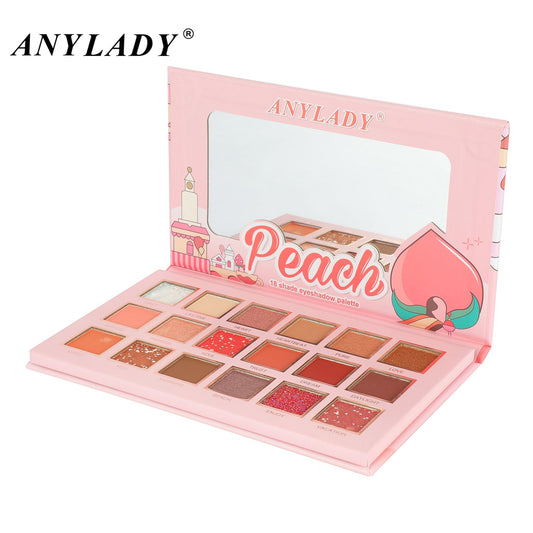 ANYLADY PEACH EYESHADOW PALETTE - 18 COLORS