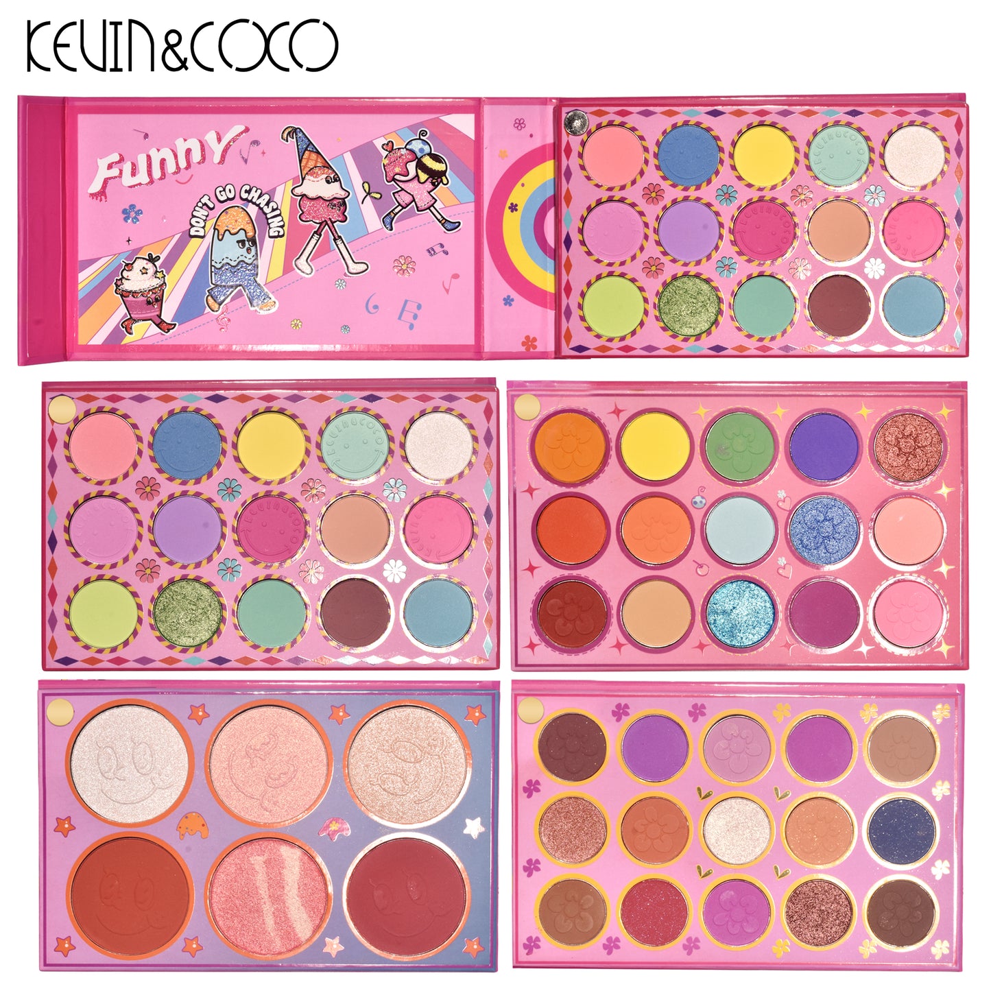 KEVIN & COCO - 51 Colors Rotatable Colorful Piano Key Ice Cream Eyeshadow Palette