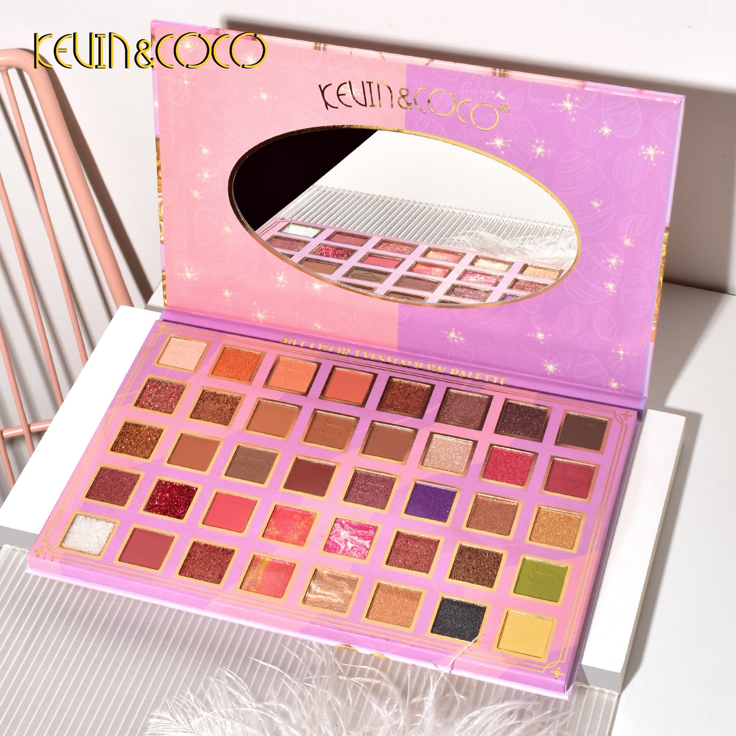 KEVIN & COCO - 40 Colors Pink Rabbit Eyeshadow Palette