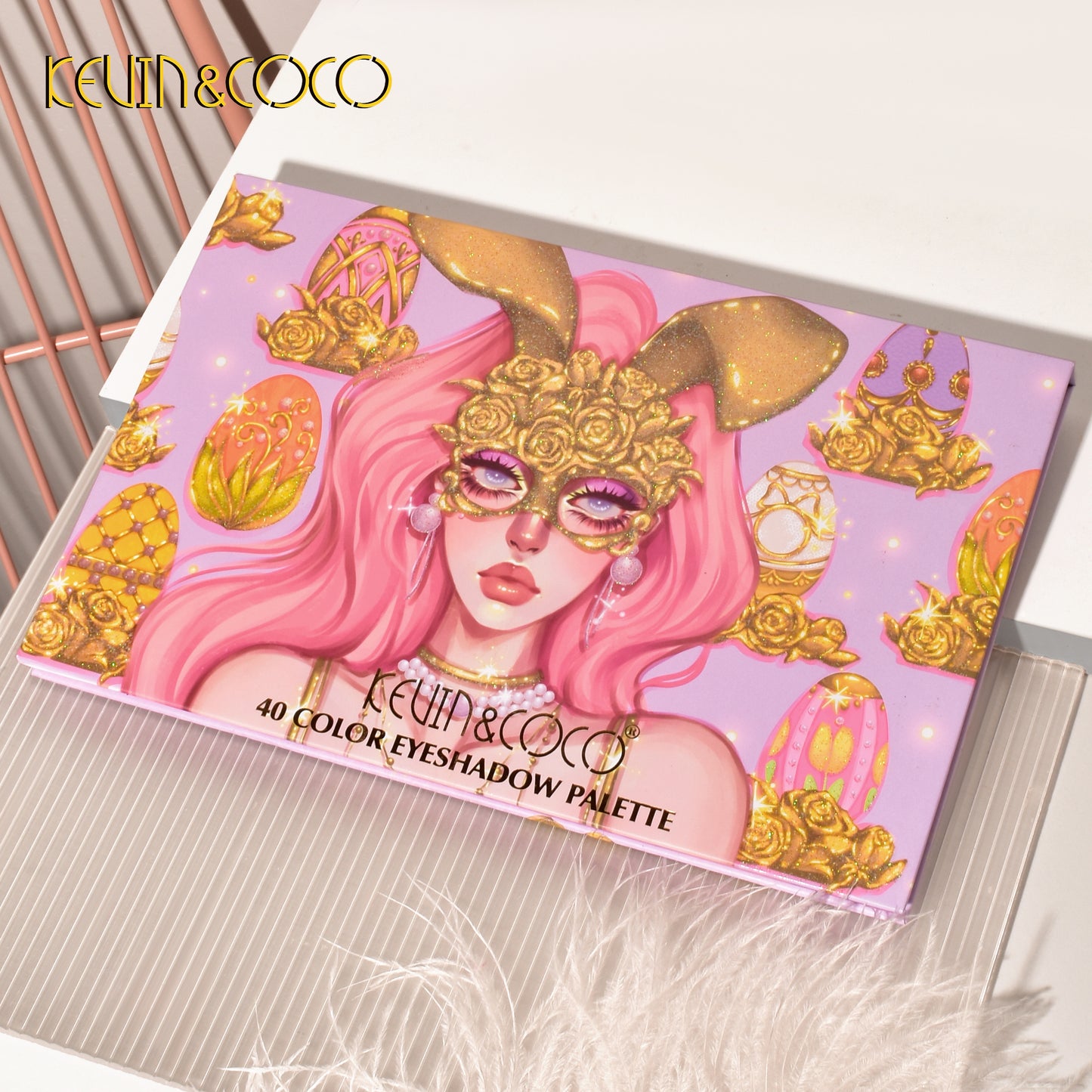 KEVIN & COCO - 40 Colors Pink Rabbit Eyeshadow Palette